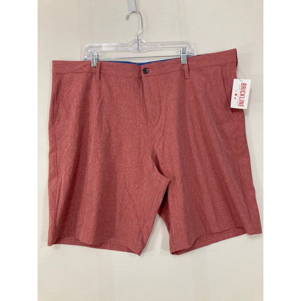New Brickline Mens Hybrid Shorts size 46 Red Active Fish Camp Outdoor Casual